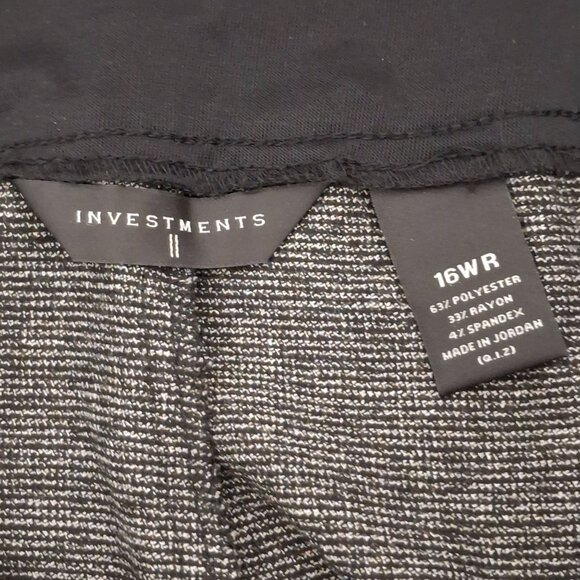 Investments Womens 16WR Gray Textured Pants Polyester Rayon Spandex Blend - Picture 3 of 6